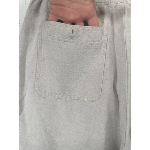 Cubavera Men Pants Sz M Ivory Linen/Rayon Drawstring Beachy Resort Cruise Casual - Picture 5 of 12